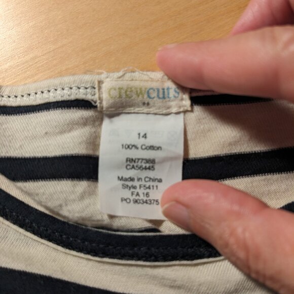 J. Crew stripped long sleeve T-Shirt with a sequin heart - Picture 4 of 4